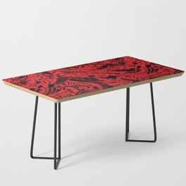 Polynesian Tribal Lava Red Leaf And Floral Coffee Table
