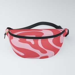 Pink and Red Retro Aesthetic Wavy Lines Fanny Pack