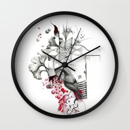 Colirrojo de las 4 de la mañana Wall Clock | Ginkgo, Other, Colirojo, Nature, Graphite, Upyro, Animal, Bird, Drawing 