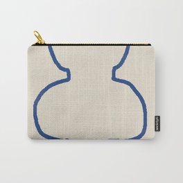 Line Art Study Shape Vase No.8 Carry-All Pouch | Pattern, Line, Abstract, Pastel, Contemporary, Blue, Shape, Wall Art, Trending, Lineart 