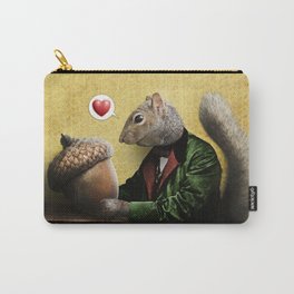 Mr. Squirrel Loves His Acorn! Carry-All Pouch | Desire, Heart, Family Friends Bff, Framed Print, Digital, Funny, Gift Guide Ideas, Love, Cute, Gift 