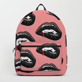 HALLOWEEN LIPS Backpack | Halloweenlips, Trickortreat, Kissblood, Vampireteeth, Sensuallips, Sexyvampirelips, Mouthblood, Blood, Lipsscary, Graphicdesign 