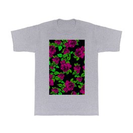 ROSES ROSES PINK AND GREEN T Shirt | Roses, Pinkandgreen, Pinkfloraldesign, Floral, Rosespainting, Rosecollage, Landscape, Pinkflower, Pattern, Painting 