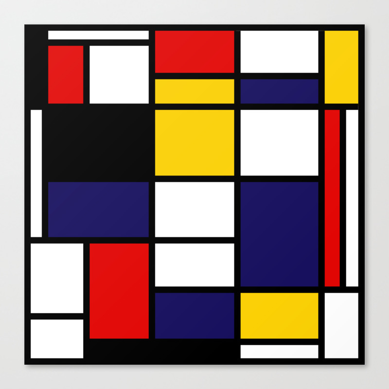 Mondrian De Stijl Modernist Inspired Abstract Art 2 Canvas Print