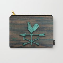 Rustic Weather Vane  (Teal) Carry-All Pouch | Vane, Country, Graphicdesign, Rustic, Rooster, Homestead, Ranch, Barn, Weather, Farm 