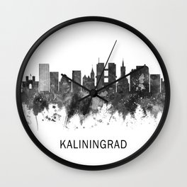 Kaliningrad Russia Skyline BW Wall Clock | Downtown, Cityscape, Modern, Travel, Urban, Graphicdesign, Kaliningrad, Poster, Art, Landscape 