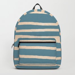 Abstract Drawn Stripes Gold Tropical Ocean Blue Backpack