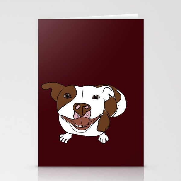 Celia Mae The Pit Bull Stationery Cards | Drawing, Digital, Pit-bull, Dog, Cute, Gifts, Brown, Maroon, Pibble, Pit-bull-lover