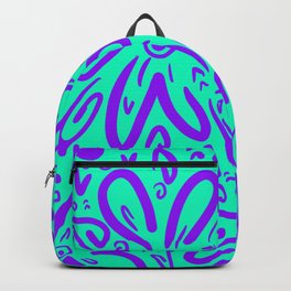 Goody! Backpack | Ladybugs, Flowers, Bright, Fun, Turquoise, Purple, Vibrant, Graphicdesign, Pattern, Digital 