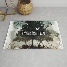 arbores loqui latine Rug | Thetreesspeaklatin, Digital, Vector, Illustration, Abstract, Graphicdesign, Arboresloquilatin 