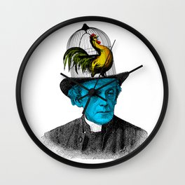 Jaula sombrero Wall Clock | Popart, Symbol, Face, Surrealism, Collage, Pop, Symbolism, Hen, Priest, Artist 