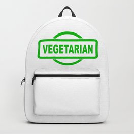 Vegetarian Green Rubber Stamp Backpack | Fruit, Inked, Ink, Shopping, Stamp, Organic, Vegetarian, Gmo, Grunge, Label 