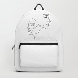 Line Art Abstract Continuous Line Drawing of Set Faces And Hairstyle Line art Valentines Day Gifts Backpack | Continuous Line Art, Line Art Love, Line Drawing Faces, Abstract Faces, Twins, Face Line, Line Art Portrait, Romance, Abstract Art, Outline 