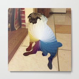 "A Pug Named Eazy" Metal Print | Animal, Collage, Pop Surrealism 