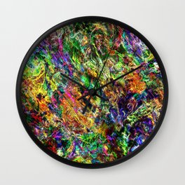 AQB-CE CollabX2 Wall Clock | Light, Bright, Pattern, Digital, Rainbow, Psychedelic, Abstract, Photomontage, Trippy, Collage 