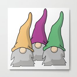 Minimalist Scandinavian Gnomes Metal Print | Sweden, Fantasy, Norwegian, Swedish, Gnome, Cute, Yule, Tomte, Brownie, Christmas 