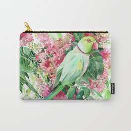 Rose-ringed parakeet Carry-All Pouch | Parrotartwork, Parrotlovergift, Indianparakeet, Parrots, Jungle, Parrot, Tropicalparrot, Parrotprint, Parrothomedecor, Parrotpainting 