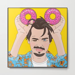 Steve Buscemi Donuts Metal Print | Stevebuscemi, Outsider, Sprinkles, Fearandloathing, Huntersthompson, Donuts, Gambler, Buscemi, Digital, Drawing 