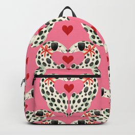Dalmatians in Love Dogs & Hearts Pattern Backpack | Retro, Pet, Dalmatian, Kiss, Sweet, Dots, Digital, Dog, Pink, Heart 