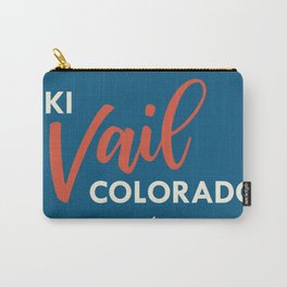 Vintage Vail Ski Poster Blue Carry-All Pouch | Graphicdesign, Adventure, Skiing, Travel, Colorado, Vail, Rockymountains, Winter, Vintage, Snowboarding 