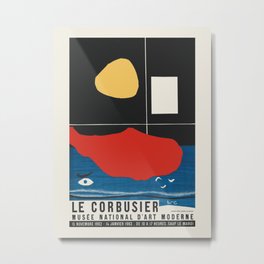 Le Corbusier - Exhibition poster for Musée National d‘Art Moderne in Paris 1962/1963 Metal Print | Geometric, Exhibitionposter, Typography, Retro, Abstract, Painting, Cubism, Modernart, Midcenturymodern, Midcentury 