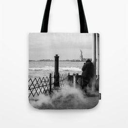 Liberty from the back of The Boat Tote Bag