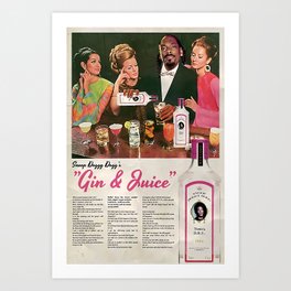 Gin & Juice  Art Print | Watercolor, Oil, Abstract, Acrylic, Retro, Vector, Concept, Pattern, Illustration, Typography 