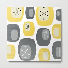 Mid Century Modern Oblongs Yellow Gray Metal Print | Mid Century Modern, Geometric, Atomicage, Shapes, 1950S, Modernism, Atomicera, Yellow, Midcenturymodern, Gray 