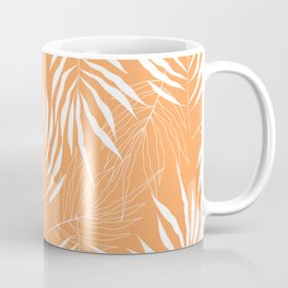 Ash Tree Leave Scandinavian Pattern Coffee Mug | Graphicdesign, Ashthree, Orangebackground, Watercolor, Pantone 804C, Ashtreeleaves, Floral, Scandinaviandesign, Orange, Springpattern 