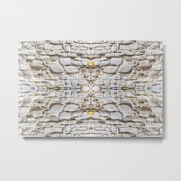 Brick Stone Wall Pattern (white) Metal Print