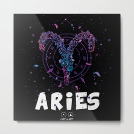 Aries Zodiac Star Sign Horoscope Metal Print | Summersolstice, Astrology, Constellation, Starmaker, Starmap, Sky, Wintersolstice, Zodiac, Personality, Astronomy 