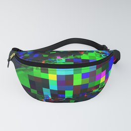 Fora Cubes gradient, many dots, cloudy, extruded, blurry, spiral, wavy, tiles, colorful pixels, atom look-alike and many tiles green, navy and dark slate gray texture  Fanny Pack