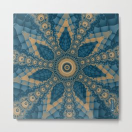 Star flower fractal Metal Print | Graphicdesign, Fractal, Sacred, Me, Radiate, Blue, Symmetry, Star, Joy, Geometry 