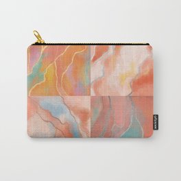 marble tiles & glitter Carry-All Pouch | Marbleized, Swirls, Warmcolors, Orangemarble, Marbletiles, Peachmarble, Marbletextures, Abstractdesigns, Soothing, Glitter 