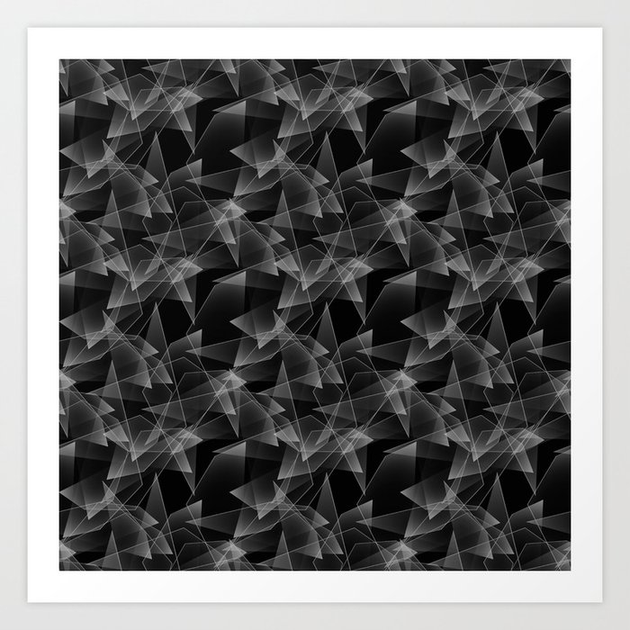 Abstract Pattern The Effect Of Broken Glass Black Background Art