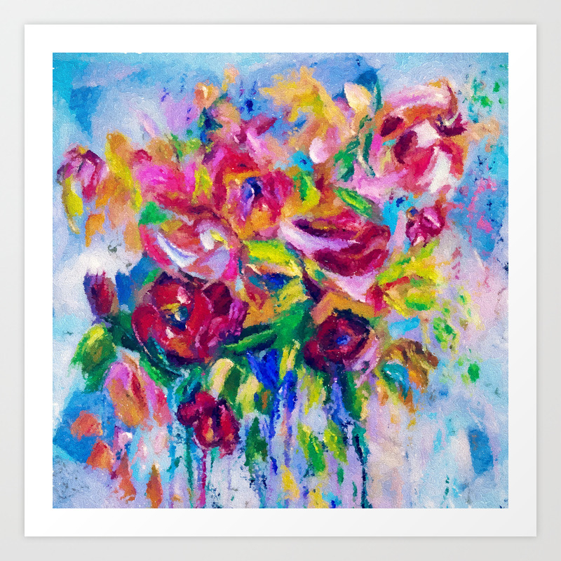 Abstract Colorful Flowers Art Print By Olenaart Society6