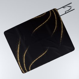 Black and gold Picnic Blanket