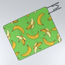 Banana Background Pattern Design Green Picnic Blanket
