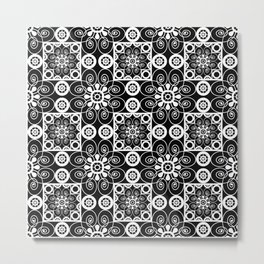 Retro .Vintage . Black and white openwork ornament . Metal Print | Lace, Germanlace, Englishlace, Braided, Ornament, Tribal, Abstract, Irish, Old, Antique 
