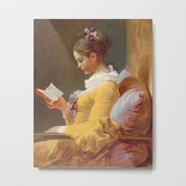 A Young Girl Reading, Jean-Honore Fragonard, 1770 Metal Print | Print, Jean Honore, Vintage, Young, Oil, Library, Painting, Reader, Gift, Smart 