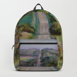 Country Road Across the Hills Backpack | Landscape, Painting, Nature 