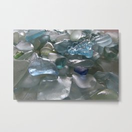 Ocean Hue Sea Glass Assortment Metal Print | Real, Turquoise, Treasure, Maine, Teal, Cobalt, Ocean, Seaglass, Texture, Digital 