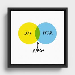 The Venn of Improv (Yellow/Blue) Framed Canvas
