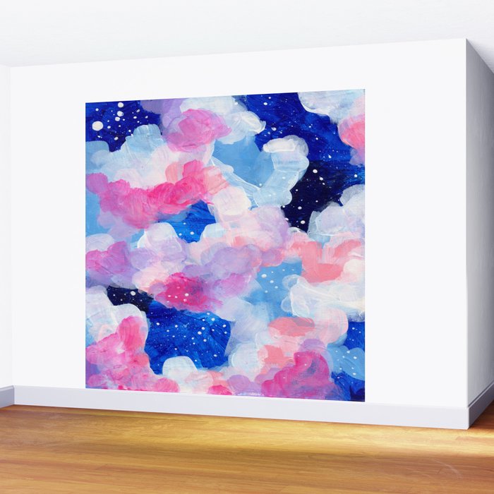 Ejaaz Haniff Abstract Mystical Colorful Pastel Painting Night Of Magic Wall Mural By Enshape Society6