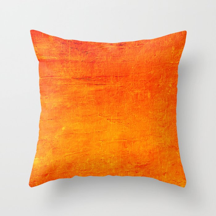 Orange Sunset Textured Acrylic Painting Deko-Kissen | Gemälde, Orange-tangerine, Home-decor, Textured-acrylic, Monochromatic, Minimal, Minimalistisch, Abstrakt, Acrylic-painting, Monderisim