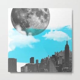 New york city Metal Print | Popart, Collage, Surreal, Nordic, Surrealcollage, Blueline, Nyc, Collageart, Digital, Abstract 