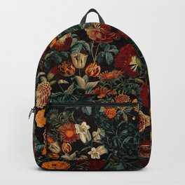 EXOTIC GARDEN - NIGHT XXI Backpack | Nightgarden, Garden, Nightforset, Rose, Night, Vintage, Exotic, Tropical, Pattern, Leaves 