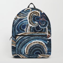 Blue Trametes Mushroom Backpack | Curated, Fungi, Fungus, Painting, Science, Botanical, Nature, Detailed, Natural, Antique 