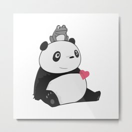 Panda 3 Metal Print | Animal, Love, Illustration, Graphic Design 