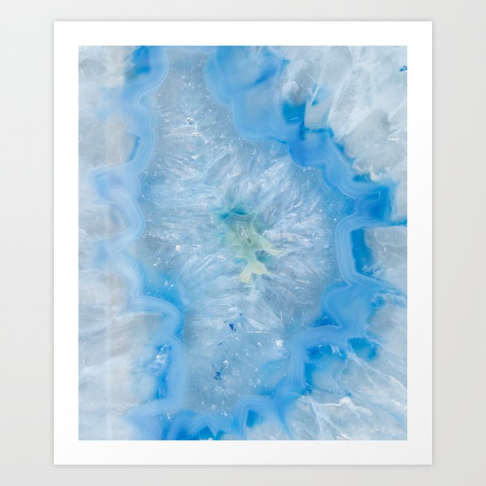 Baby Blue Crystal Agate Art Print By Thequarry Society6